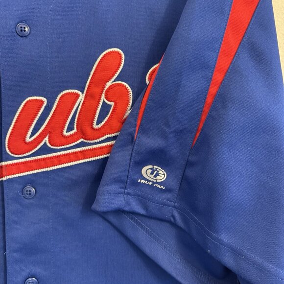 Chicago Cubs MLB Geniune Merchadise True Fan Series Blue Baseball Jersey Sz L - Picture 4 of 10